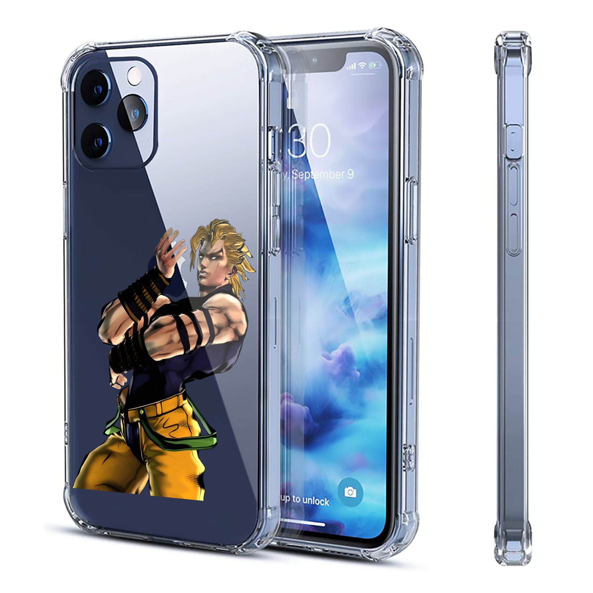 （画像用） ジョジョの奇妙な冒険 ディオ?ブランドー JoJo's Bizarre Adventure Dio Brando 【iPhone 12シリーズ対応】透明スマホケース（クリアソフトケース）
